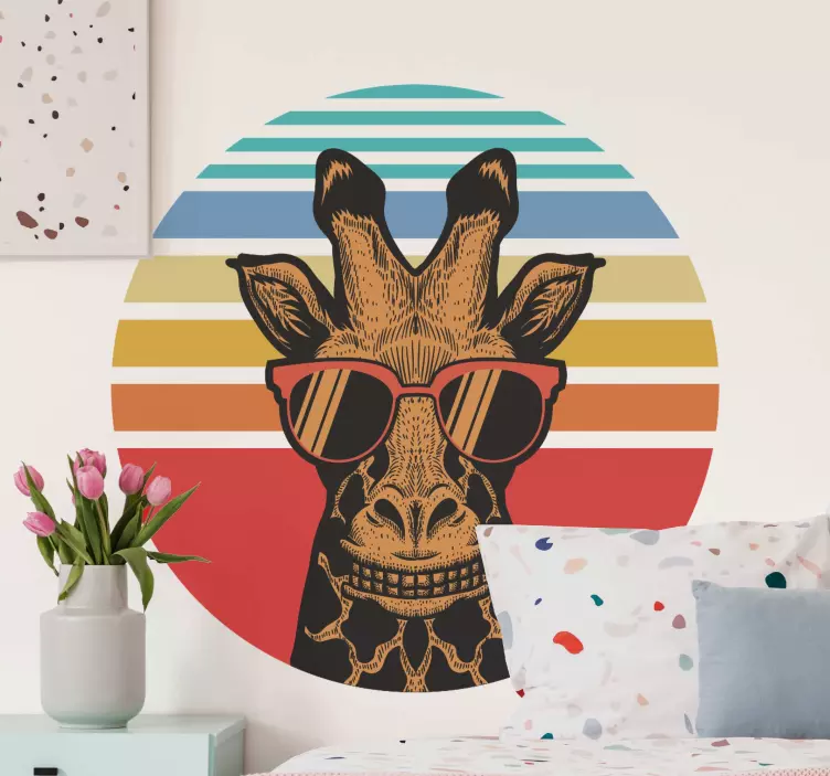 Hipster giraffe vintage klistremerker - Tenstickers