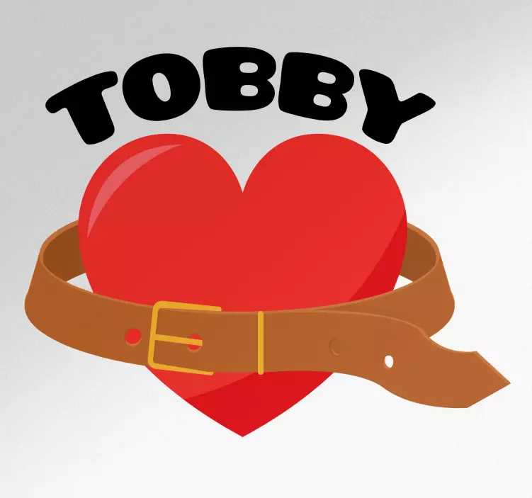 Hjerte med belte kjærlighetsklistremerke - Tenstickers