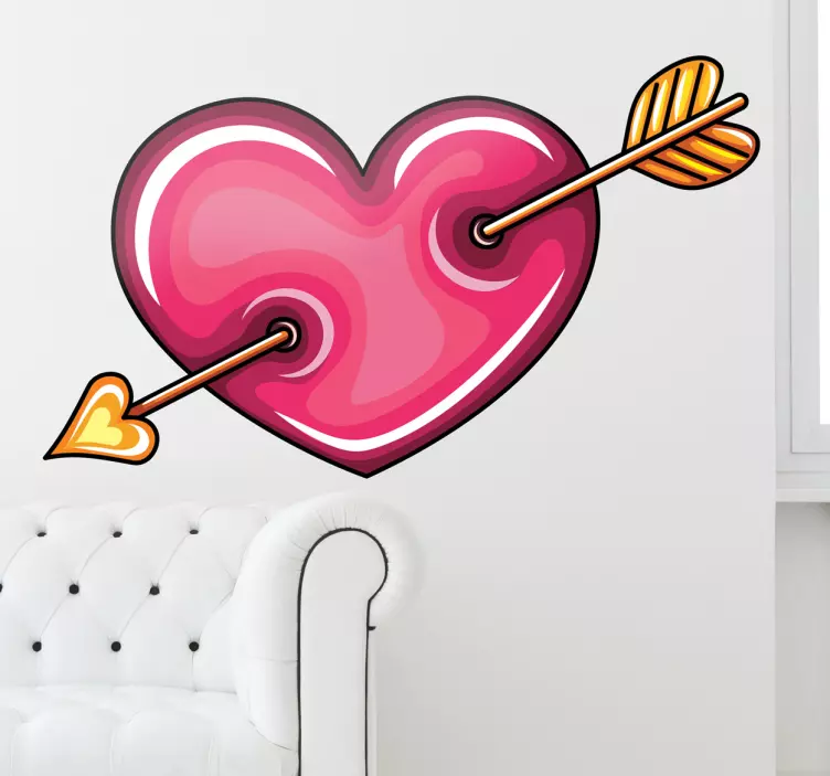 Hjerte med cupid pil - Tenstickers