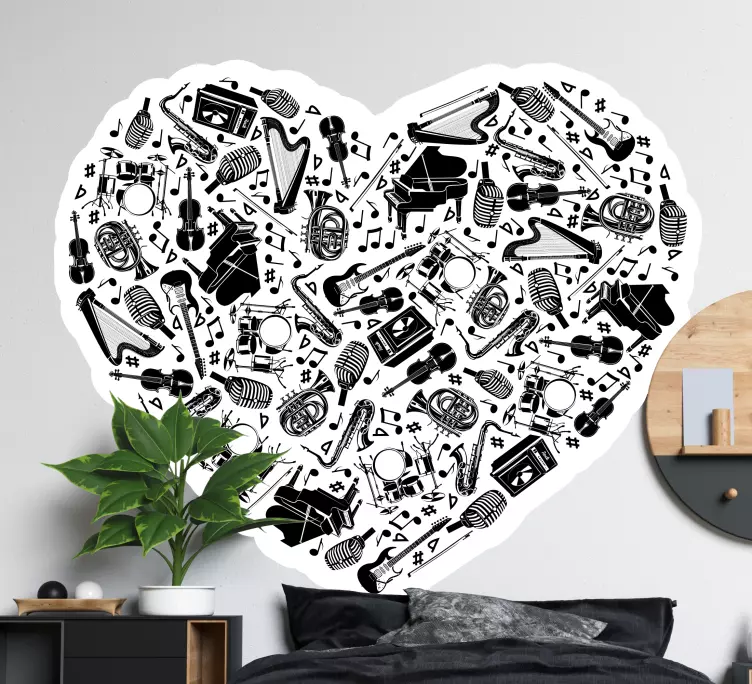 Hjerteformet design wallstickers til soverommet - Tenstickers
