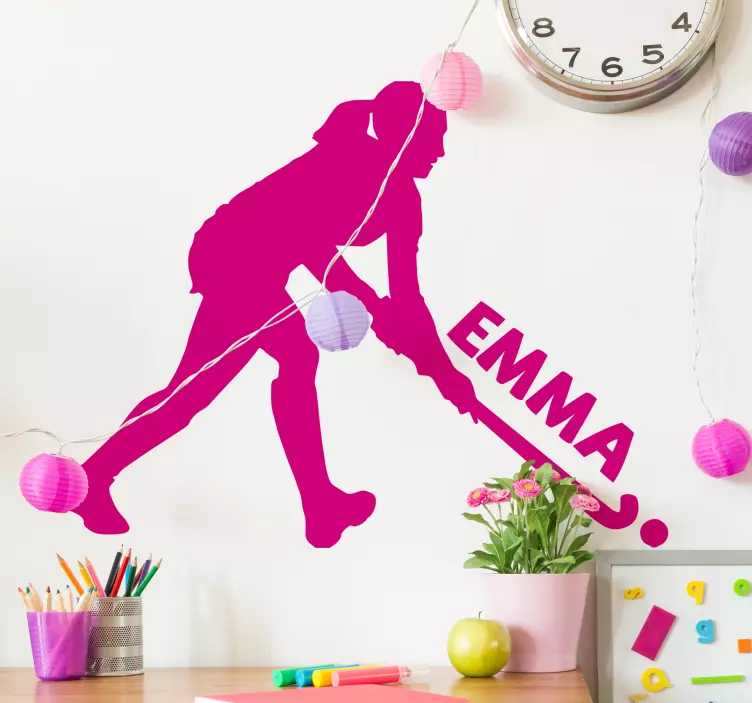 Hockey jente personlig klistremerke - Tenstickers