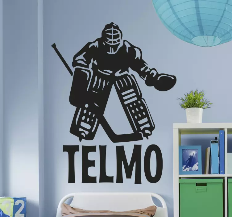 Hockey spiller med navn personlig klistremerke - Tenstickers