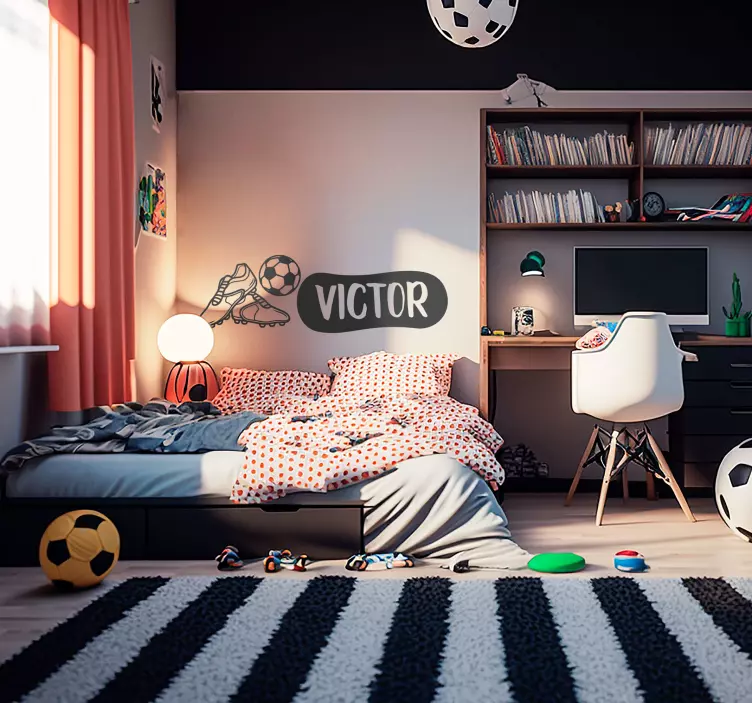 Hodeplagg, støvler og ball fotball dekal - Tenstickers