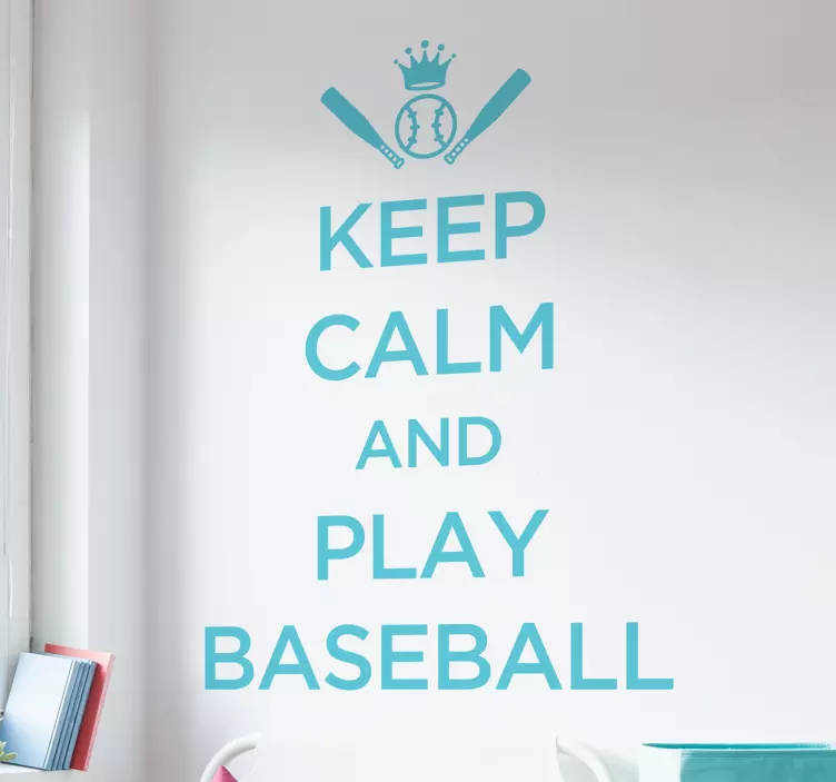 Hold deg rolig og spill baseball klistremerke dyr - Tenstickers