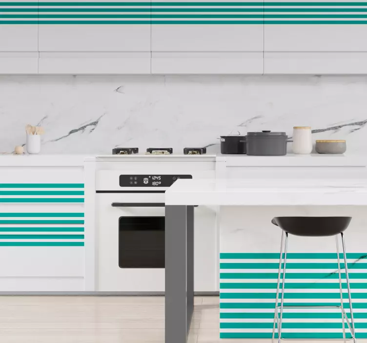 Horisontale linjer møbel klistremerke - Tenstickers