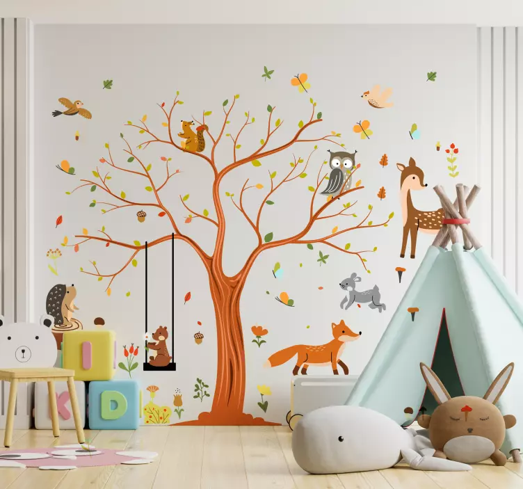Høstfauna wallsticker barnerom - Tenstickers