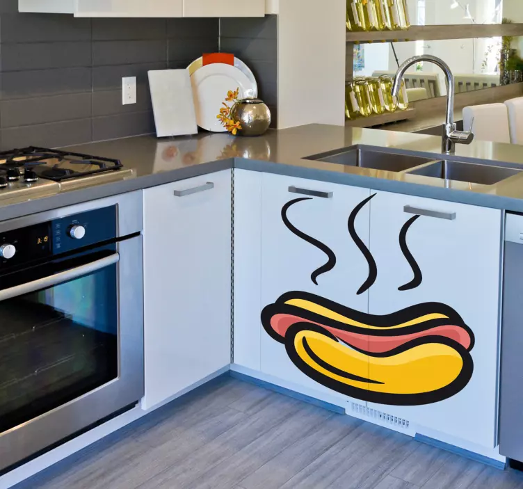 Hot dog outline klistremerke - Tenstickers