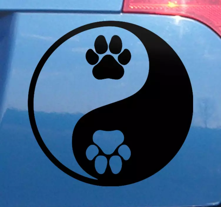 Hund pote yin yang bil klistremerke - Tenstickers
