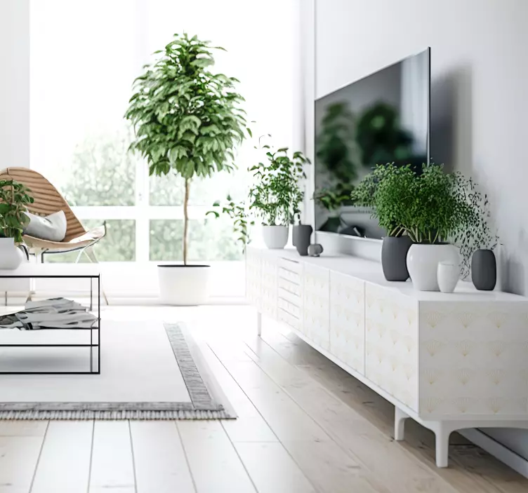 Hvit art deco klistremerke - Tenstickers