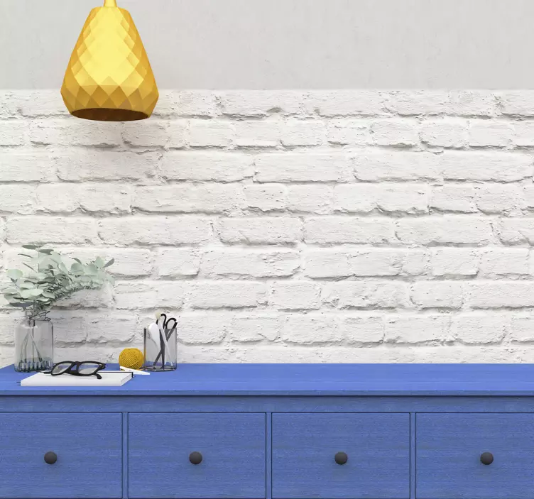 Hvit tegl tapet - Tenstickers