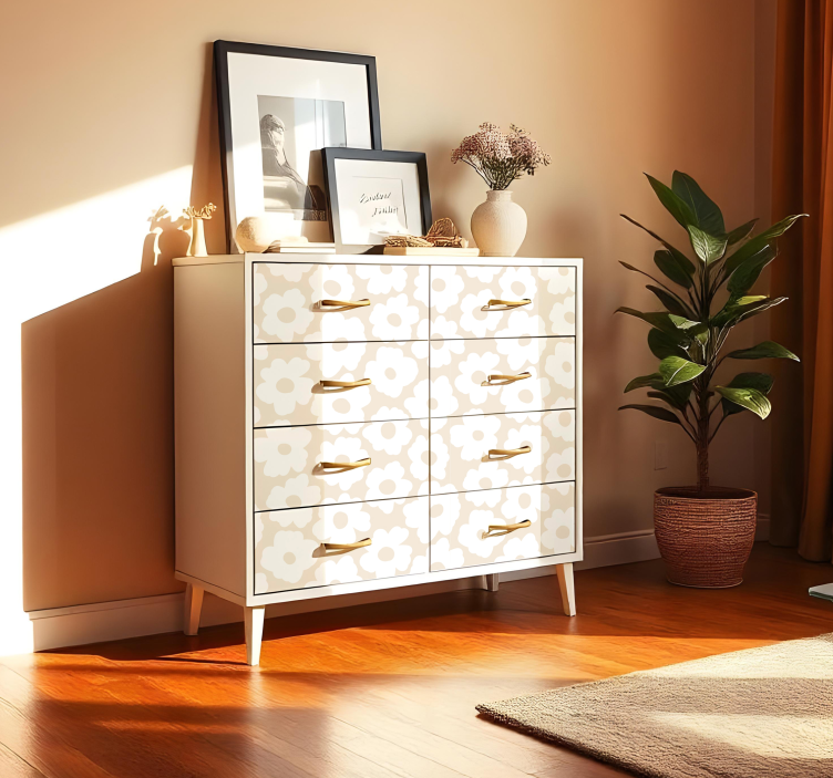 Hvit valmue klistremerke dyr - Tenstickers