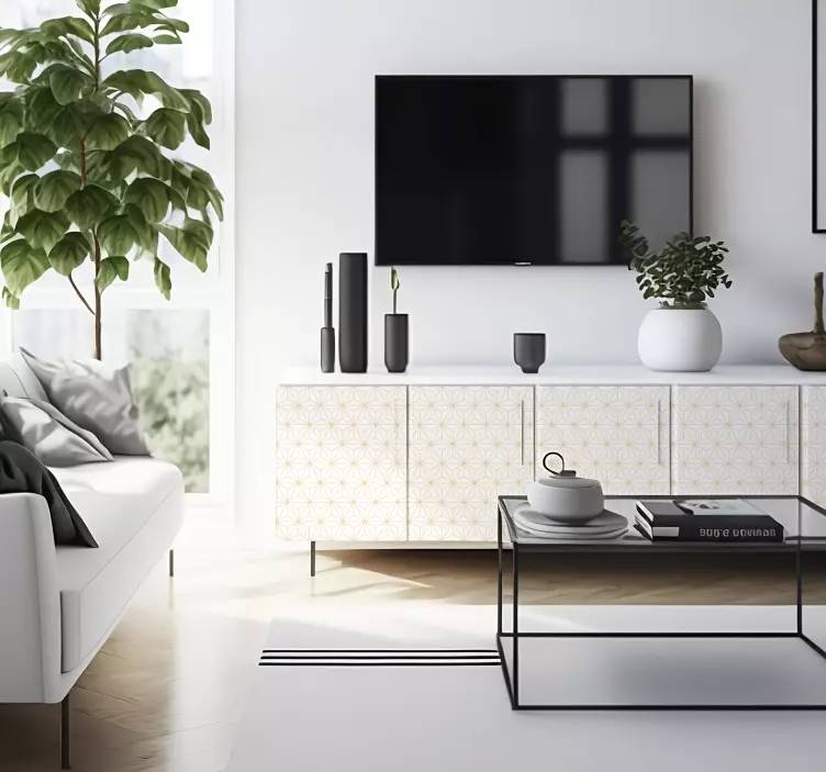 Hvite og gule linjer klistremerke - Tenstickers