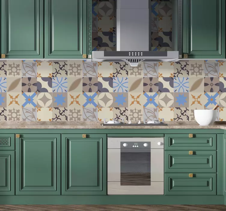 Hydraulisk fliser vinyl klistremerke - Tenstickers