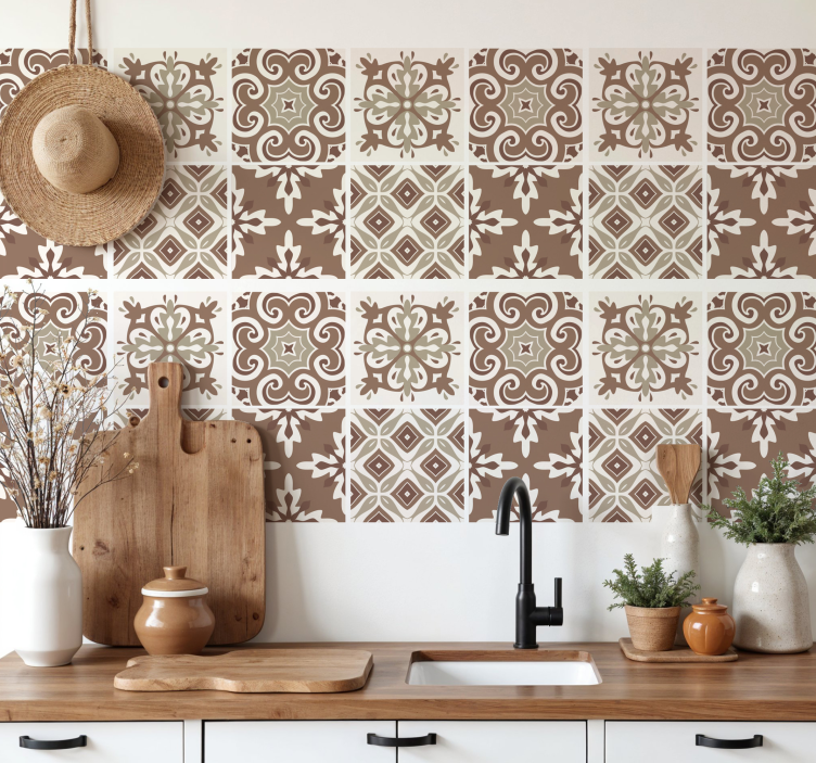 Hydraulisk mocha mousse fliseklistremerke - Tenstickers