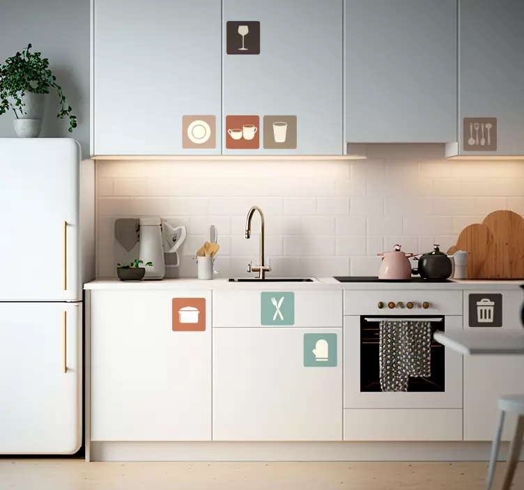 Ikoner for kjøkkenskuffer klistremerker - Tenstickers