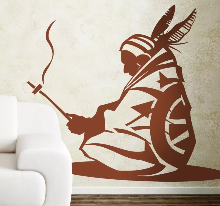 Indisk sjef monokrom klistremerke - Tenstickers