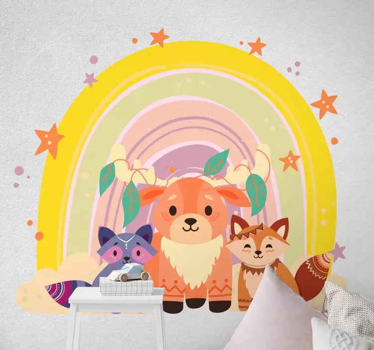 Indiske rever og regnbuer dyr sticker - Tenstickers