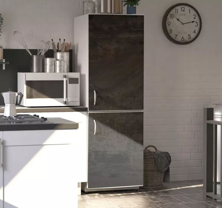 Industrielt grått rustent jern klistremerke kjøleskap - Tenstickers