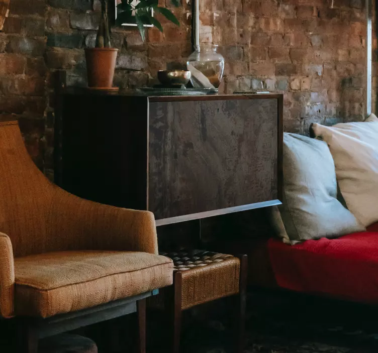 Industrielt grått rustent jern klistremerke møbler - Tenstickers