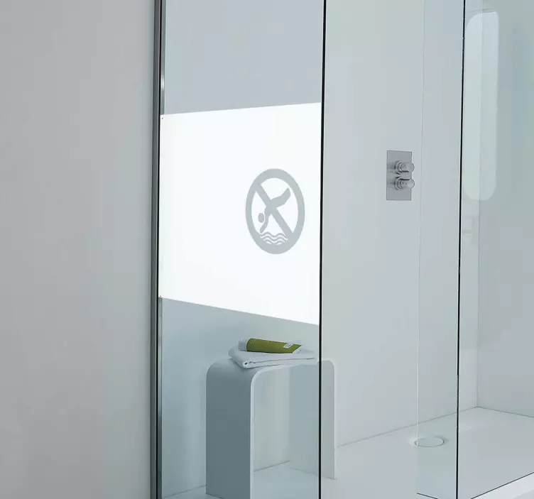 Ingen bading-skilt dusj klistermerke - Tenstickers