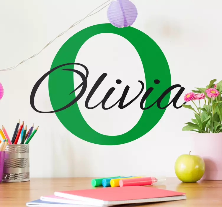 Første og navn alfabet klistremerke - Tenstickers