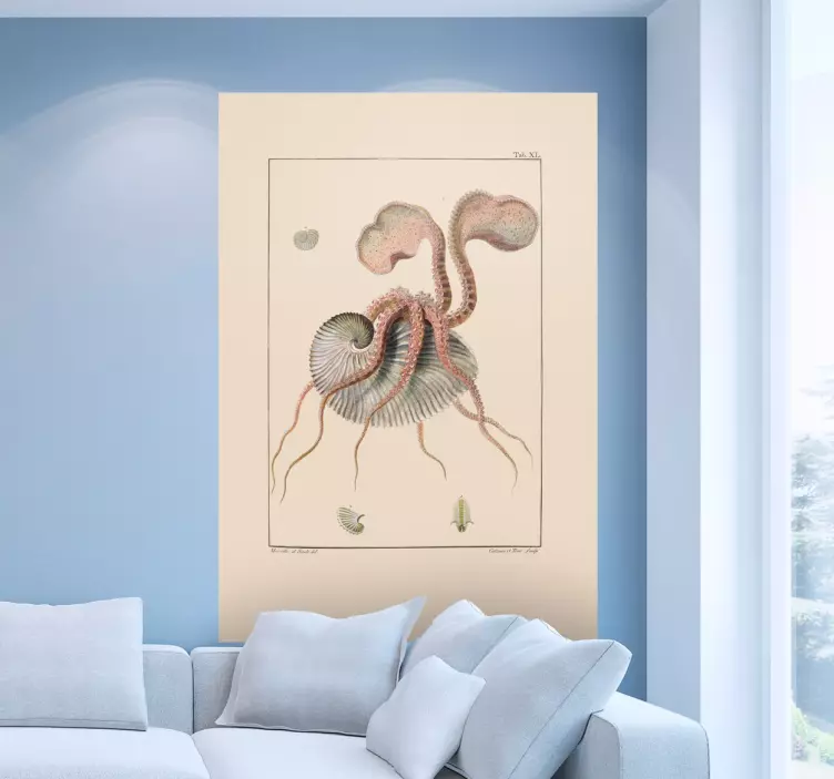 Intrikat marint vesen fiskeklistremerke - Tenstickers