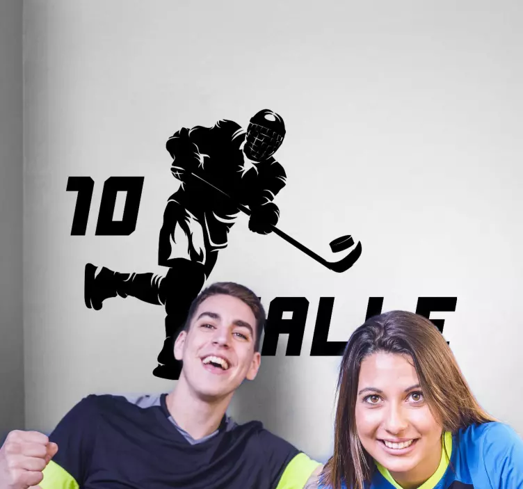 Ishockeyspiller personlig klistremerke - Tenstickers