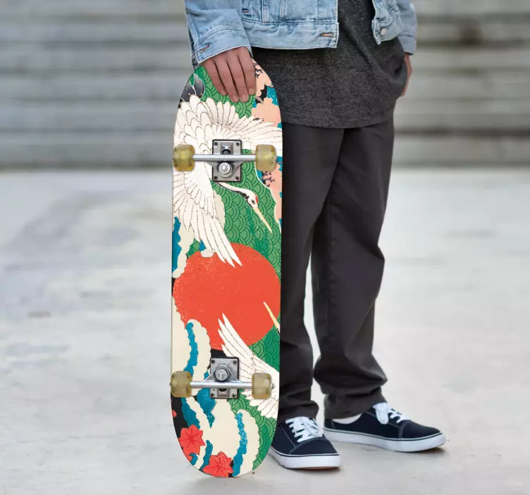 Japansk kunst med rød prikk urban klistremerke - Tenstickers