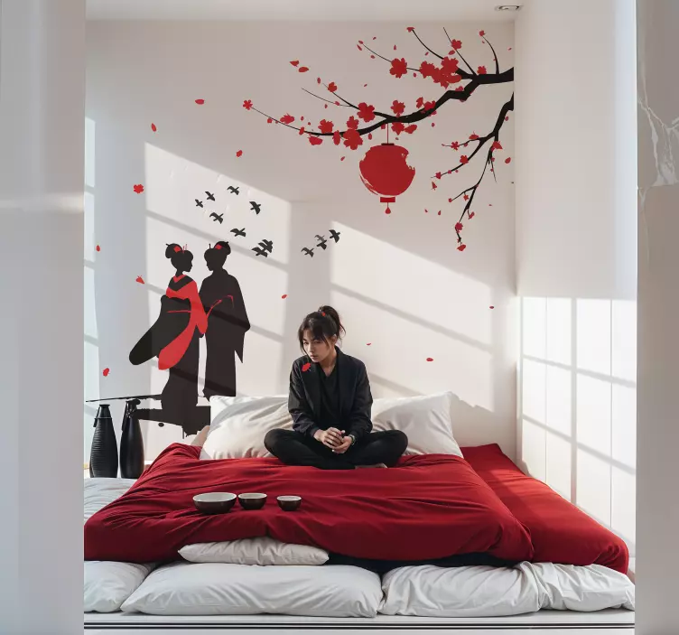 Japanske geishaer wallsticker soverom - Tenstickers