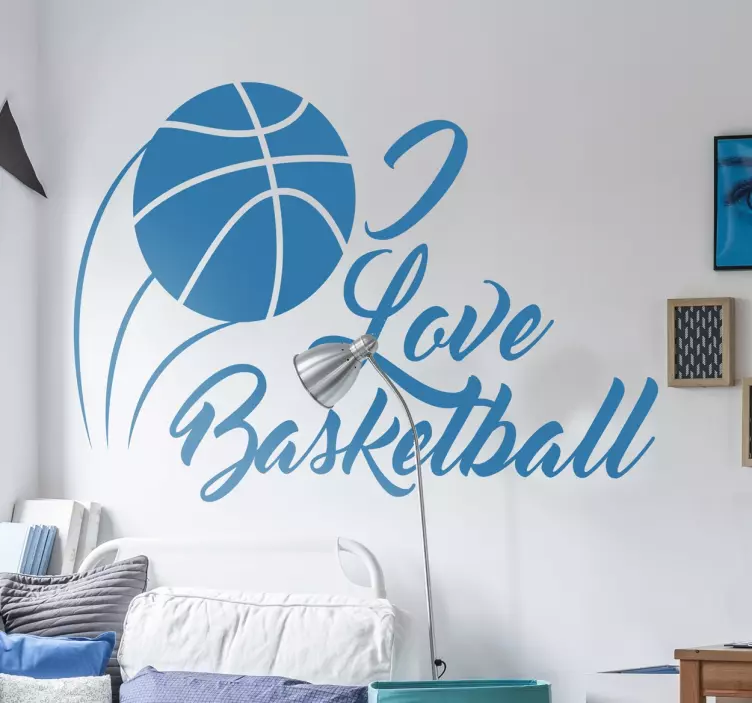 Jeg elsker basketball klistremerke - Tenstickers