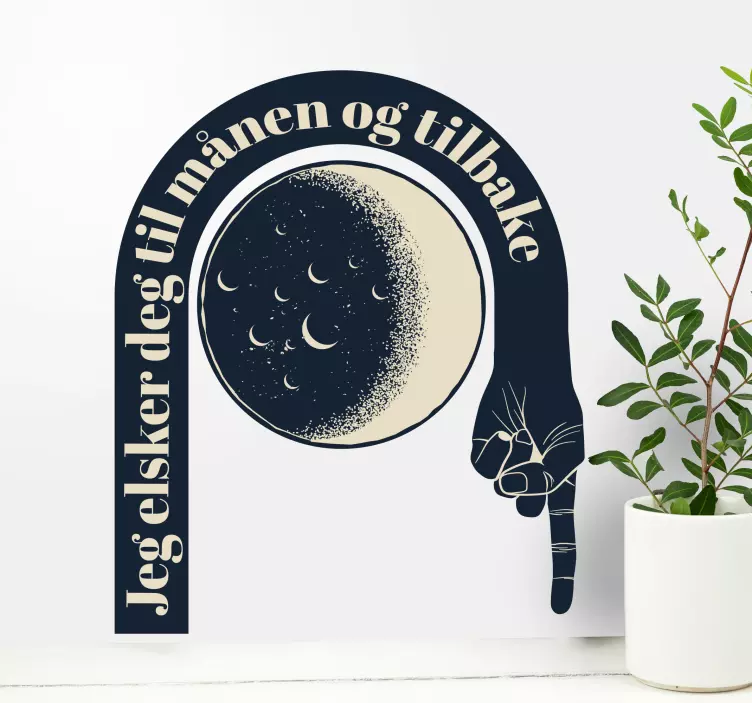 Jeg elsker deg til månen wallstickers sitater - Tenstickers