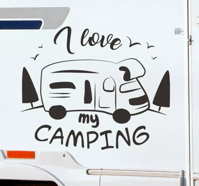 Jeg elsker klistremerket til campingvogna - Tenstickers
