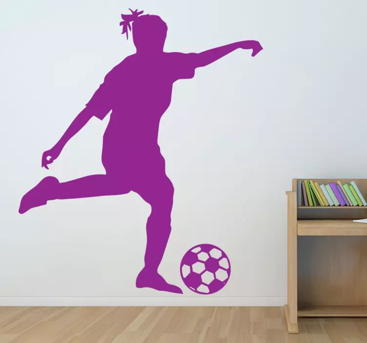 Jente fotballspiller klistremerke - Tenstickers