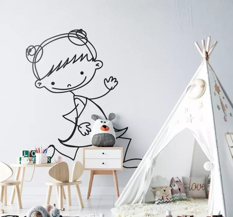 Jente gå klistremerke - Tenstickers