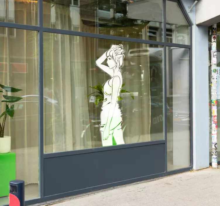 Jente hår holder opp klistremerke - Tenstickers