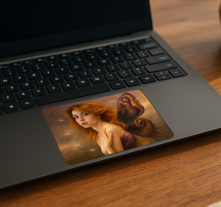 Jente med flytende løvetann Pekeplate-klistremerke - Tenstickers