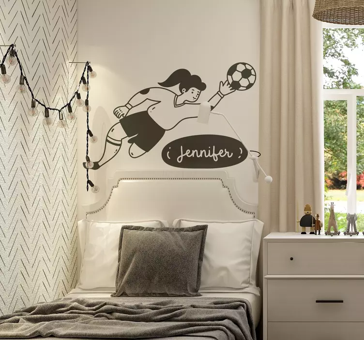 Jentemålvakt tilpasset fotball dekal - Tenstickers