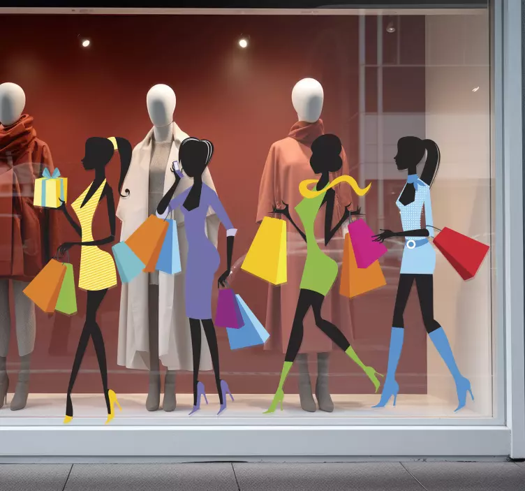 Jenter shopping vegg klistremerke - Tenstickers