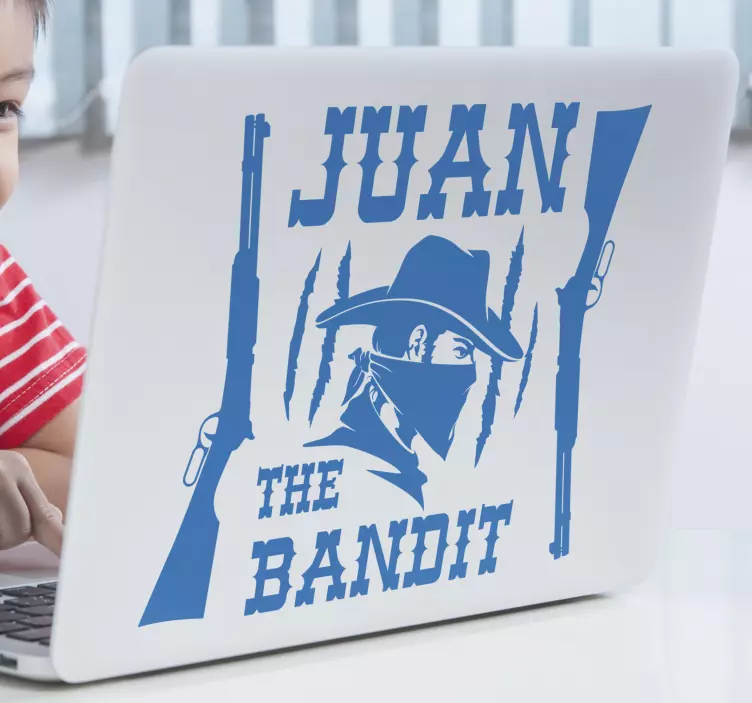 Juan bandittnavnet tilpasset Laptop klistremerke - Tenstickers