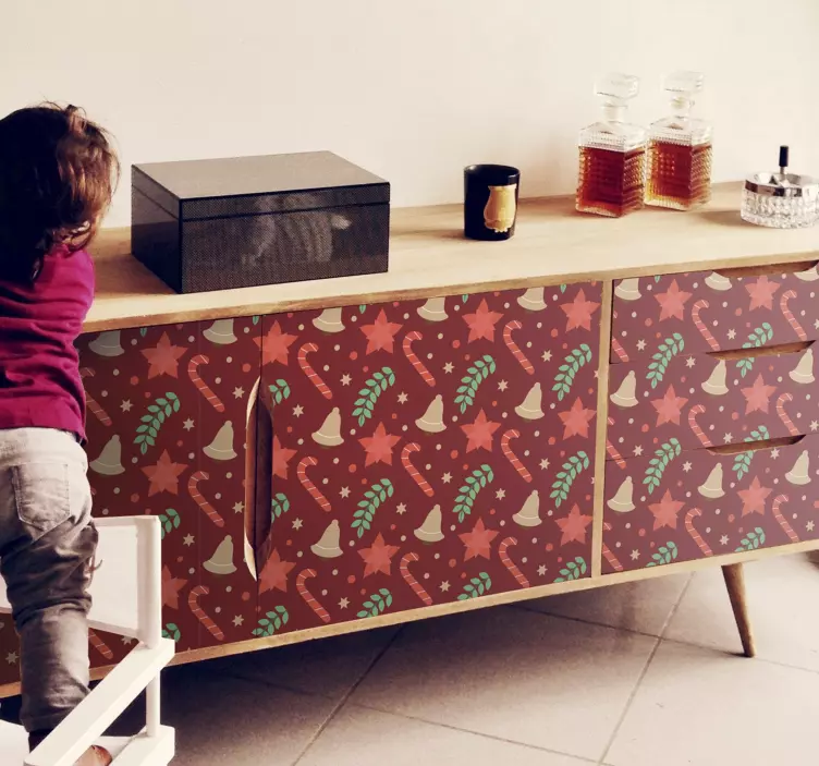 Klistremerke for møbler for julegodismønster - Tenstickers