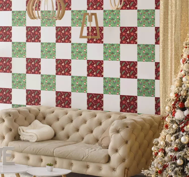 Klistremerke for fliselapper for julegodis - Tenstickers