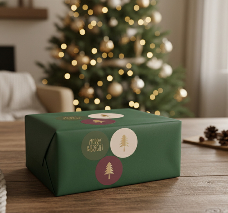 Juleklistremerke klassisk høytidsmønster - Tenstickers