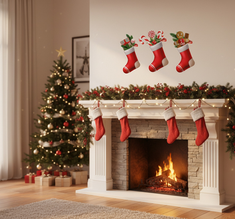 Juleklistremerke til julestrømper og godteri - Tenstickers