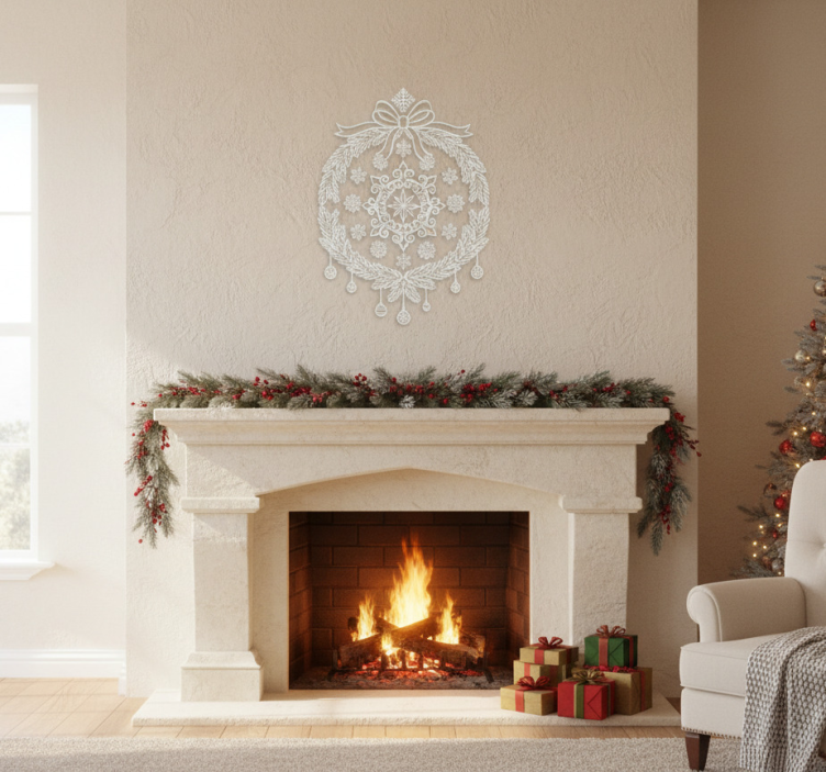 Juleklistremerke vindu klistremerker hvite - Tenstickers