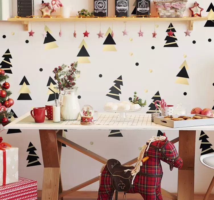 Julen elegant treark julen klistremerke - Tenstickers