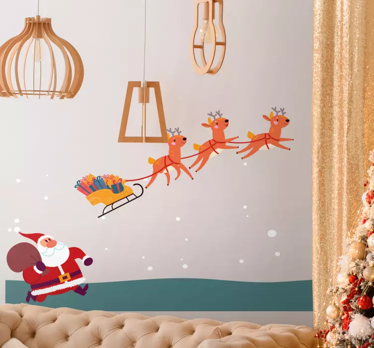 Julenissen mistet sleden klistremerker jul - Tenstickers