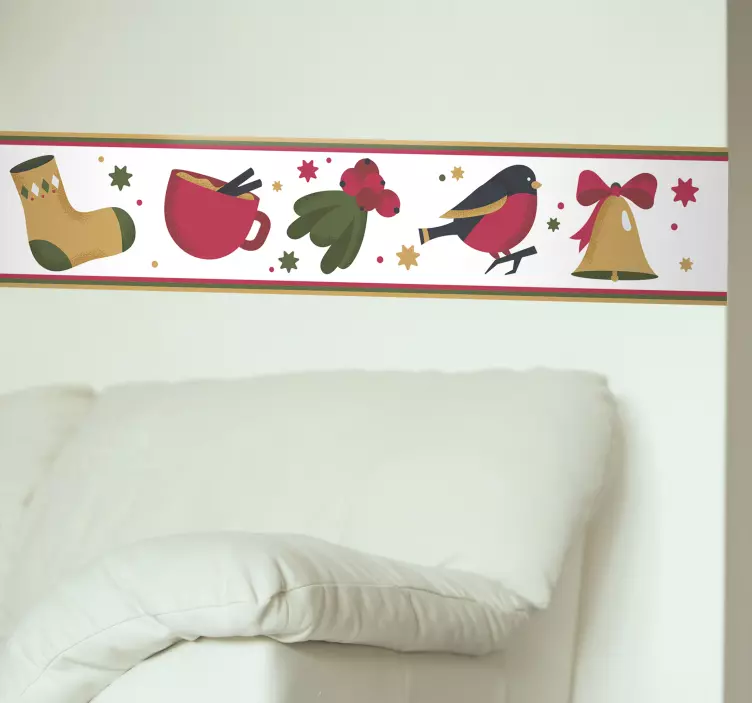 Julepynt stripe vegg klistremerke - Tenstickers