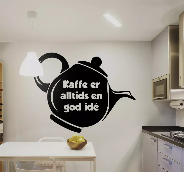 Kaffe er alltid en god ide sitat klistremerker - Tenstickers
