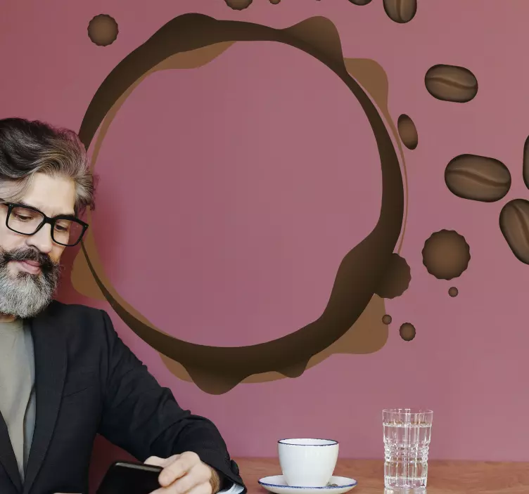 Kaffeflekkdesign dekorativt klistremerke - Tenstickers