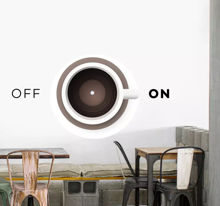 Kaffekoppkonsept klistremerke dyr - Tenstickers